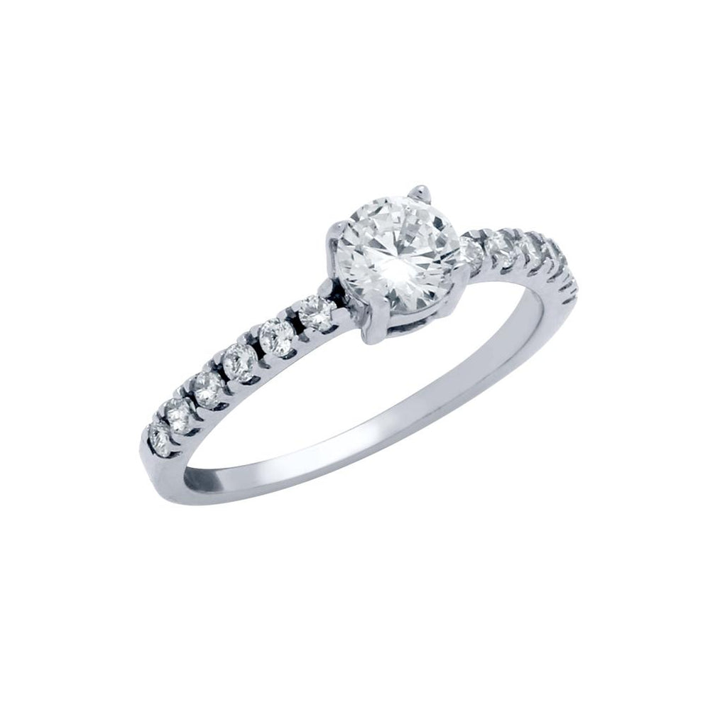 .925 Sterling Silver 5mm Round Cz Solitaire Ring, <b>size: 6</b>