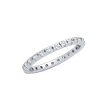 .925 Sterling Silver Plain Eternity Cz Band, <b>size: 6</b>