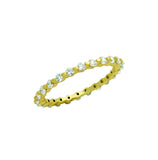 .925 Sterling Silver Gold Plated Cz Eternity Band, <b>size: Gd</b>