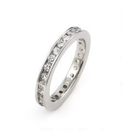 .925 Sterling Silver Eternity Cz Band Ring,size 8