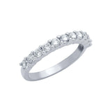 .925 Sterling Silver Half Eternity Round Cz Band, <b>size: 5</b>