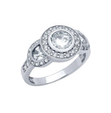 .925 Sterling Silver Elegant Round Cz Ring, <b>size: 6</b>