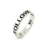 .925 Sterling Silver Inspirational Band 4mm Follow Your Dream, <b>size: 7</b>