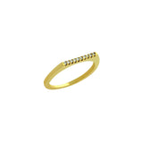 .925 Sterling Silver Gold Plated Single Row Cz Knuckle Ring, <b>size: 4</b>