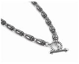 .925 Sterling Silver Twisted Blade Silver 9mm Medium Oval Dagger Link Necklace, <b>size: 20</b>