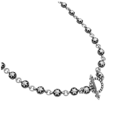 .925 Sterling Silver Twisted Blade Silver Star-link Chain Necklace, <b>size: 18</b>