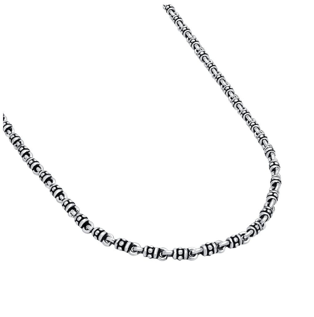 .925 Sterling Silver Twisted Blade Silver 5mm Studded Link Necklace, <b>size: 22</b>