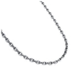 .925 Sterling Silver Twisted Blade Silver Beaded Oval Link Necklace, <b>size: 18</b>