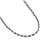 .925 Sterling Silver Twisted Blade Silver Armor-link Necklace, <b>size: 22</b>