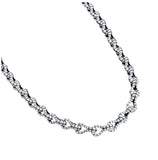 .925 Sterling Silver Twisted Blade Silver Alligator-link Necklace, <b>size: 22</b>