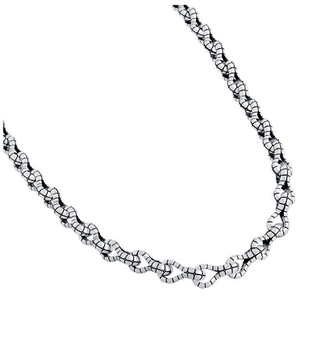 .925 Sterling Silver Twisted Blade Silver Alligator-link Necklace, <b>size: 22</b>