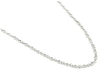 .925 Sterling Silver Cz By The Yard Necklace 30" + 2" With Cz Per 1/4 Inch