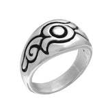 .925 Sterling Silver Twisted Blade Silver Swirl Pattern Ring, <b>size: 7</b>