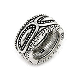 .925 Sterling Silver Twisted Blade Silver Marquise Pattern Band Ring, <b>size: 7</b>