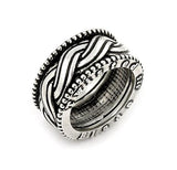 .925 Sterling Silver Twisted Blade Silver Woven Band Ring, <b>size: 7</b>