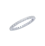 .925 Sterling Silver Rhodium Plated Xo Circular Design Cz Wedding Band Ring, <b>size: 5</b>