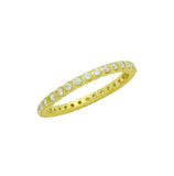 .925 Sterling Silver Gold Plated Xo Circular Design Cz Wedding Band Ring, <b>size: 5</b>