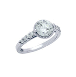 .925 Sterling Silver Rhodium Plated Round Cz High Setting Style Engagement Ring, <b>size: 5</b>