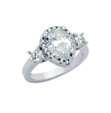 .925 Sterling Silver Rhodium Plated Teardrop Cz Engagement Ring, <b>size: 5</b>