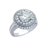 .925 Sterling Silver Rhodium Plated Round Cz Dome Style Engagement Ring, <b>size: 5</b>