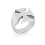 .925 Sterling Silver Mens Maltese Cross Ring, <b>size: 10</b>