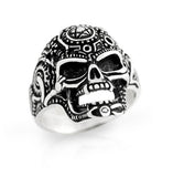 .925 Sterling Silver Mens Alien Skull Ring, <b>size: 10</b>