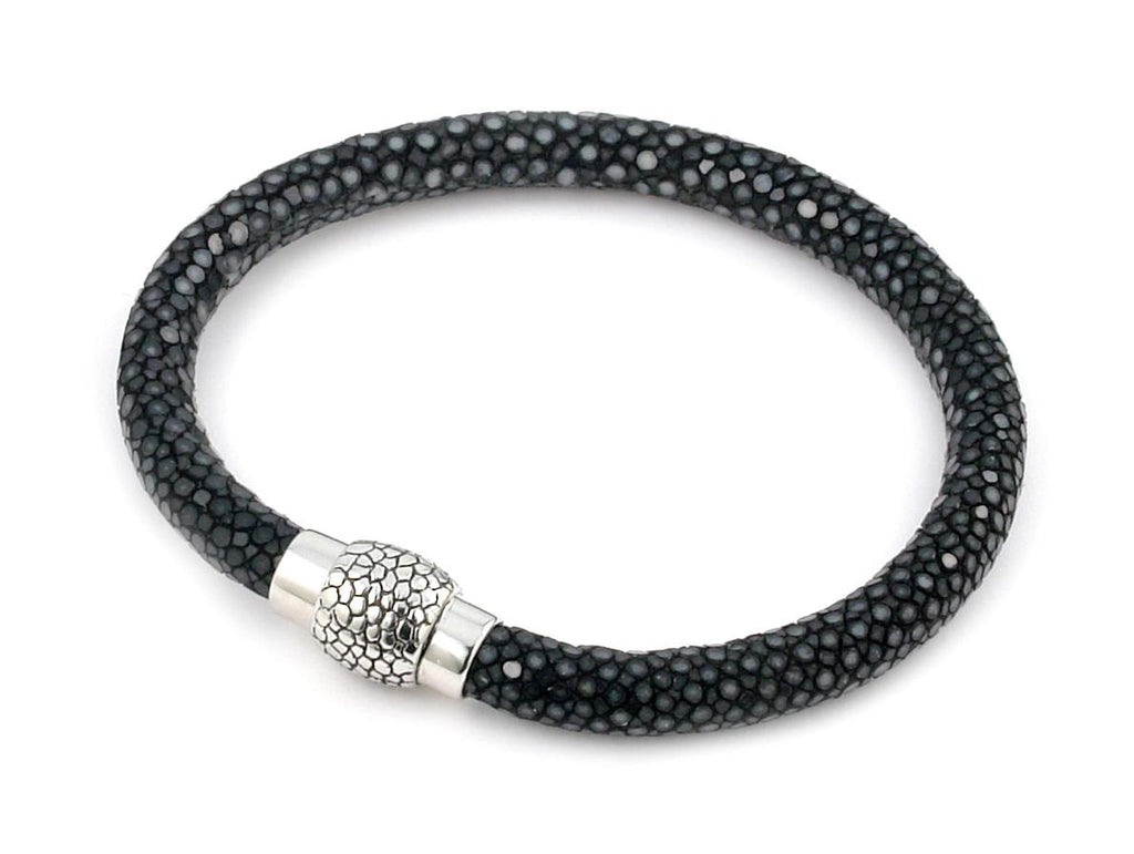 .925 Sterling Silver Hematite Stingray Leather Bracelet With Magnetic Lock, <b>size: Hem</b>