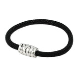 .925 Sterling Silver Stingray Black String Design Bracelet, <b>size: Blk</b>