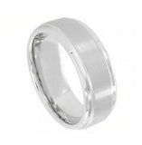 Cobalt Ring Flat Brushed Center Polished Shiny Edge 9mm, <b>size: 10</b>