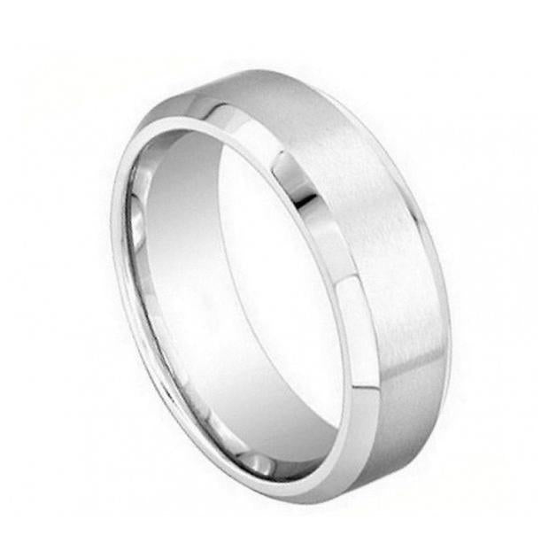 Cobalt Ring Brushed Center Shiny Beveled Edge 8mm, <b>size: 10</b>