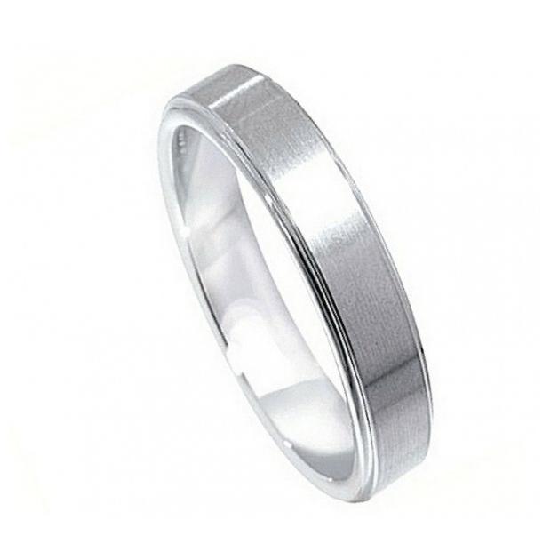 Cobalt Ring Flat Brushed Center Polished Shiny Edge 5mm, <b>size: 10</b>