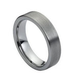 Cobalt Ring Flat Brushed Pipe Cut 6mm, <b>size: 10</b>