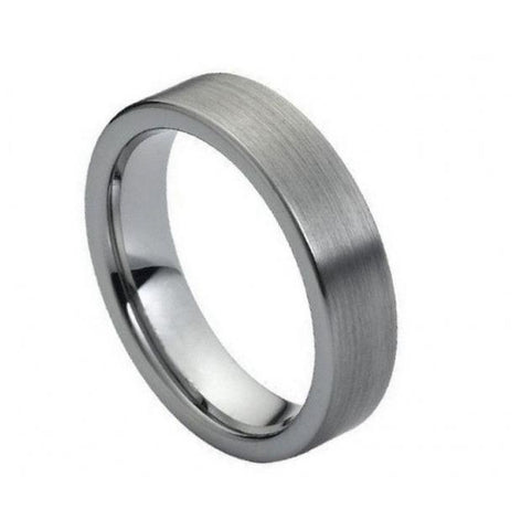 Cobalt Ring Flat Brushed Pipe Cut 6mm, <b>size: 10</b>