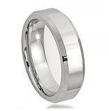 Cobalt Ring High Polished Beveled Edge 6mm, <b>size: 10</b>