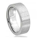 Cobalt Ring Flat Brushed Pipe Cut 8mm, <b>size: 10</b>