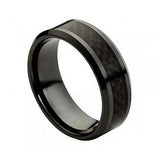 Ceramic Ring With Black Carbon Fiber Inlay 8mm, <b>size: 10</b>