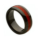 Ceramic Ring With Red Carbon Fiber Inlay 8mm, <b>size: 10</b>