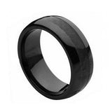 Ceramic Ring With Black Carbon Fiber Inlay 8mm, <b>size: 10</b>