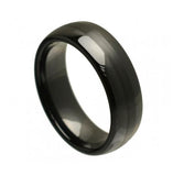 Black Ceramic Ring Domed High Polished With Brushed Center 8mm, <b>size: 10</b>