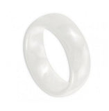 White Ceramic Domed Ring High Polished 7mm, <b>size: 10</b>