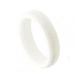 White Ceramic Domed Ring High Polished 5mm, <b>size: 10</b>