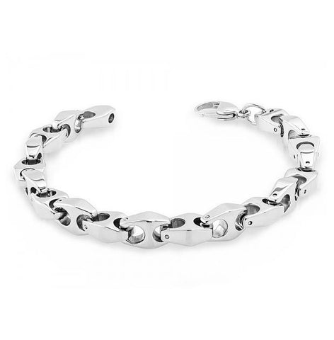 High Polish Tungsten Carbide Chain Link Designer Bracelet