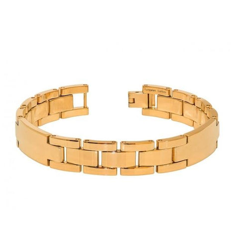 High Polish Tungsten Carbide Rose Gold Ip Double Id Bracelet