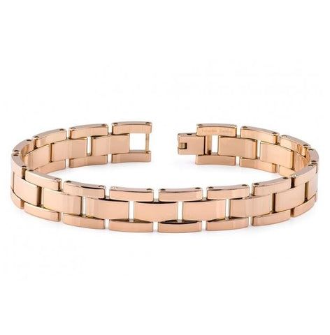 High Polish Rose Gold Plated Tungsten Carbide Bracelet