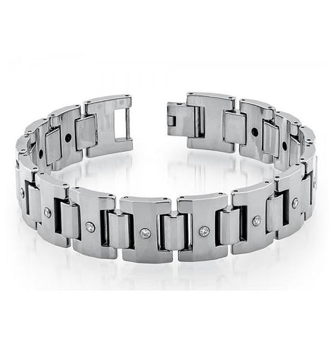 Tungsten Carbide High Polished Heavy Designer Link Bracelet