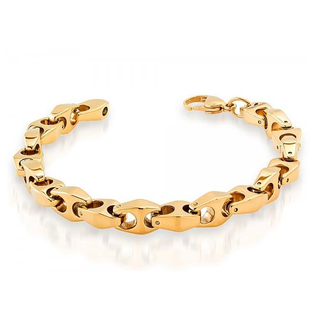 High Polish Rose Gold Plated Tungsten Carbide Chain Link Designer Bracelet