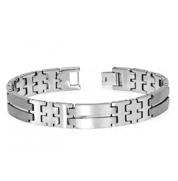 Tungsten Carbide Brushed And High Polished Designer Bracelet