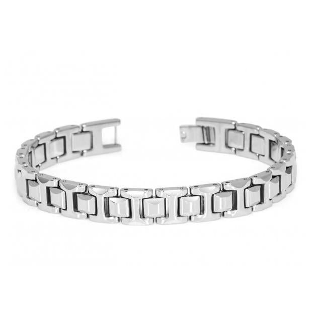 High Polished Tungsten Carbide H-link Designer Bracelet