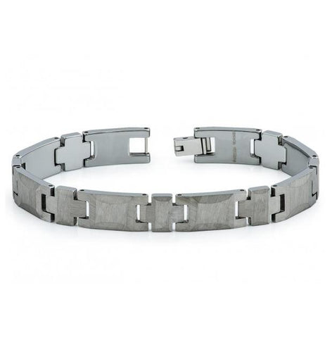 Rough - Scratched Finish Tungsten Carbide Link Bracelet