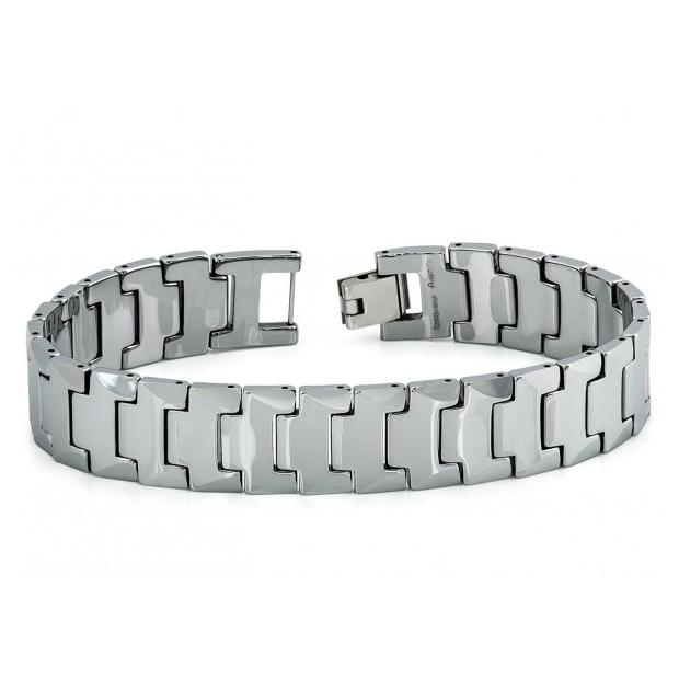 High Polish Tungsten Carbide Link Bracelet